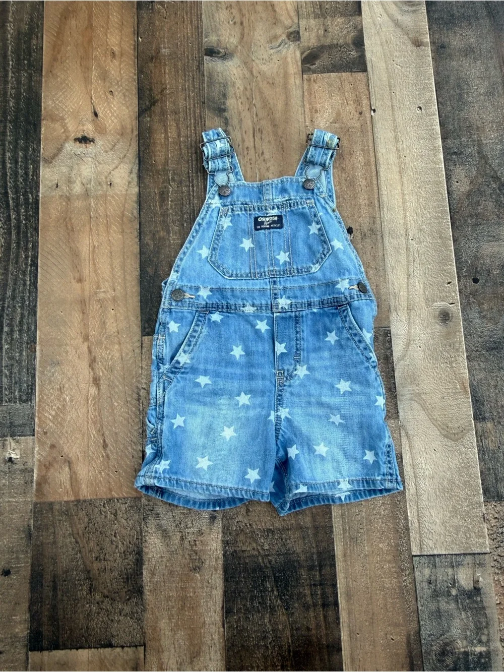 Y2K OshKosh B’gosh Star Print Shortalls Size 2T